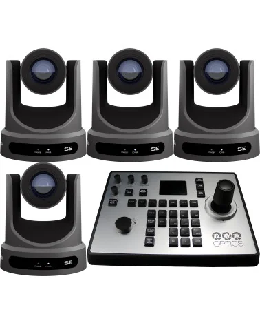 PTZOptics Move SE 20x 4 Flex Bundle | Kit 4x PTZ Caméra 20x Zoom + PTZOptics PT-JOY-G4 Contrôleur