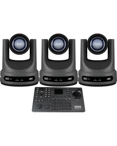 PTZOptics Move 4K 12x 3 Flex Bundle | Kit 3x PTZ Caméra 12x Zoom + PTZOptics SUPERJOY Contrôleur