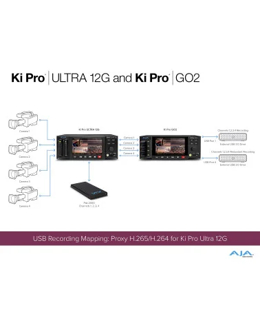 AJA Ki Pro GO2 | Enregistreur & lecteur vidéo HEVC, Multicanal HD, HDMI, SDI