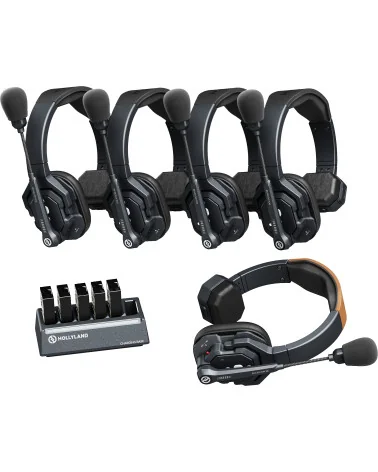 Hollyland Solidcom SE 5S Global Version | Full-Duplex Wireless Intercom System with 5 Headsets ENC