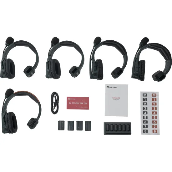 Hollyland Solidcom SE 5S Global Version | Full-Duplex Wireless Intercom System with 5 Headsets ENC
