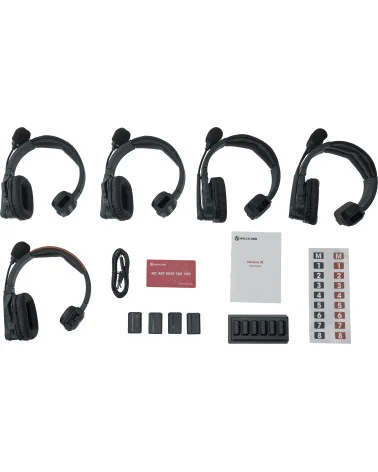 Hollyland Solidcom SE 5S Global Version | Full-Duplex Wireless Intercom System with 5 Headsets ENC