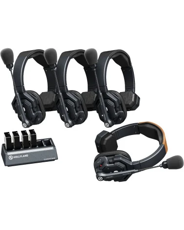 Hollyland Solidcom SE 4S Global Version | Full-Duplex Wireless Intercom System with 4 Headsets ENC