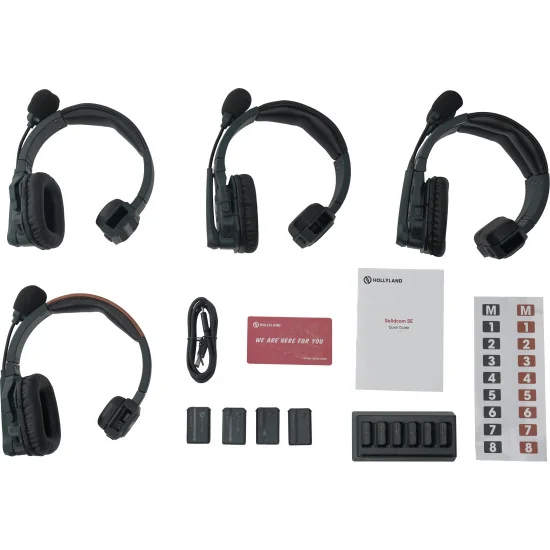 Hollyland Solidcom SE 4S Global Version | Full-Duplex Wireless Intercom System with 4 Headsets ENC
