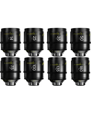 DZOFilm Arles 8-Lens Kit 14/21/25/35/50/75/100/135mm FF/VV Prime Cine Lens PL Mount | Full Frame Vista Vision Cinema Lenses