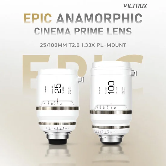 Viltrox EPIC Kit 25/100mm T2.0 1.33X Anamorphic PL Mount | Full Frame Cine Lenses