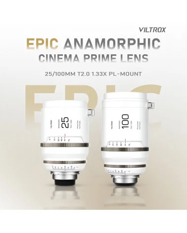 Viltrox EPIC Kit 25/100mm T2.0 1.33X Anamorphic PL Mount | Full Frame Cine Lenses