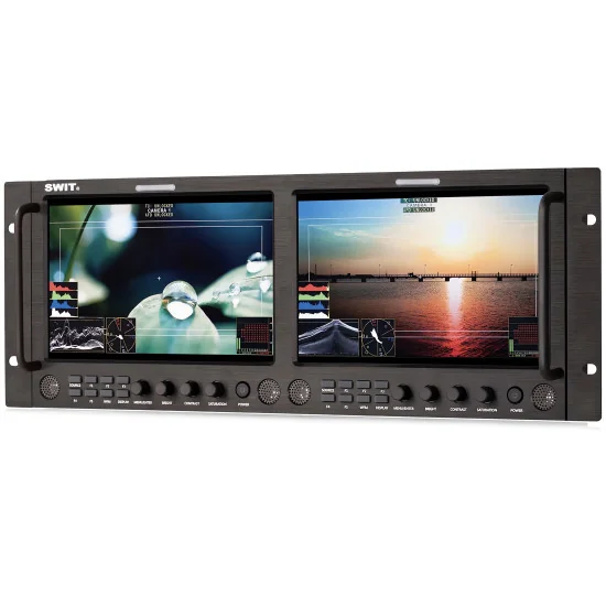 SWIT M-1093F 2x9" | 19" 4RU Rackmount Broadcast Production Studio Monitor, SDI, HDMI, BNC