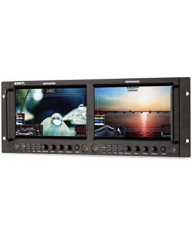 SWIT M-1093F 2x9" | 19" 4RU Rackmount Broadcast Production Studio Monitor, SDI, HDMI, BNC