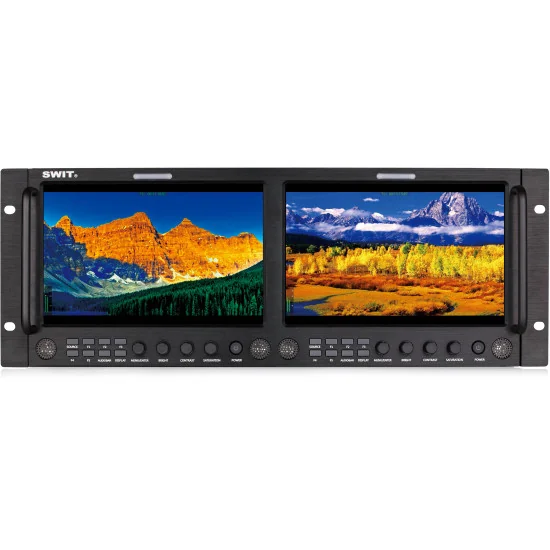 SWIT M-1093H 2x9" | 19" 4RU Rackmount Broadcast Production Studio Monitor, SDI, HDMI, BNC