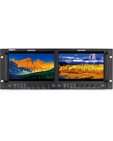 SWIT M-1093H 2x9" | 19" 4RU Rackmount Broadcast Production Studio Monitor, SDI, HDMI, BNC