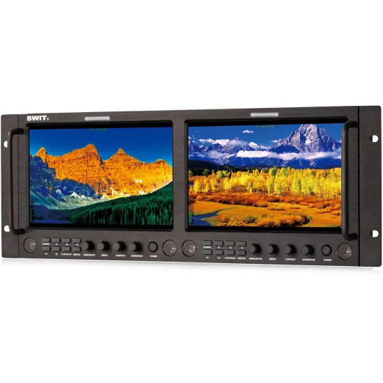 SWIT M-1093H 2x9" | 19" 4RU Rackmount Broadcast Production Studio Monitor, SDI, HDMI, BNC