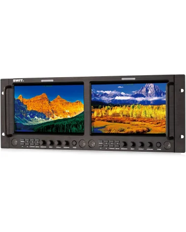 SWIT M-1093H 2x9" | Moniteur de studio de diffusion professionnelle, Rackmount 19" 4RU, SDI, HDMI, BNC