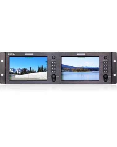 SWIT M-1073H 2x7" | 19" 3RU Rackmount Broadcast Production Studio Monitor, SDI, HDMI