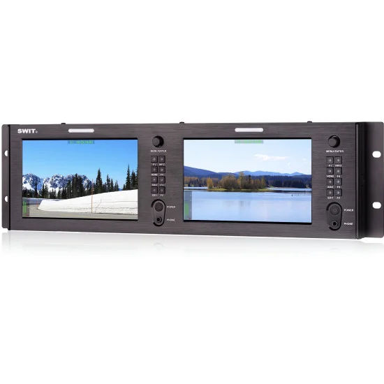 SWIT M-1073H 2x7" | 19" 3RU Rackmount Broadcast Production Studio Monitor, SDI, HDMI