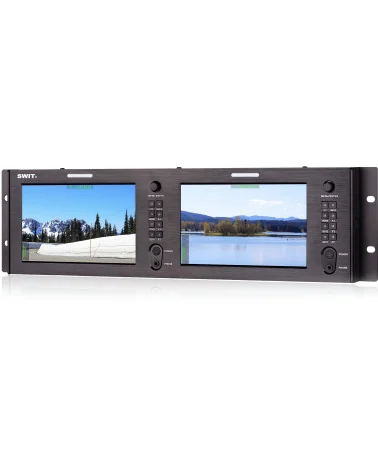 SWIT M-1073H 2x7" | 19" 3RU Rackmount Broadcast Production Studio Monitor, SDI, HDMI