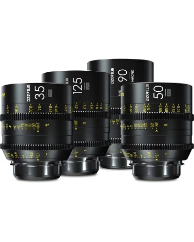 DZOFilm Vespid Prime 4-Lens Kit (35mm/50mm/125mm T2.1 + Macro 90mm T2.8) PL Mount (VV/FF)