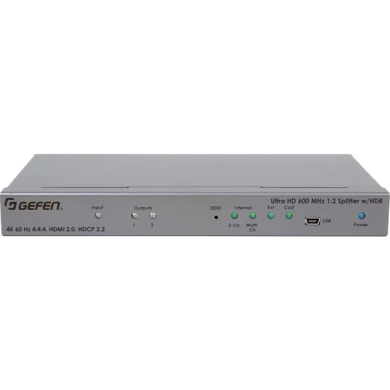 Gefen EXT-UHD600-12 | 4K HDMI Splitter 1:2 600MHz, HDCP 2.2, HDR