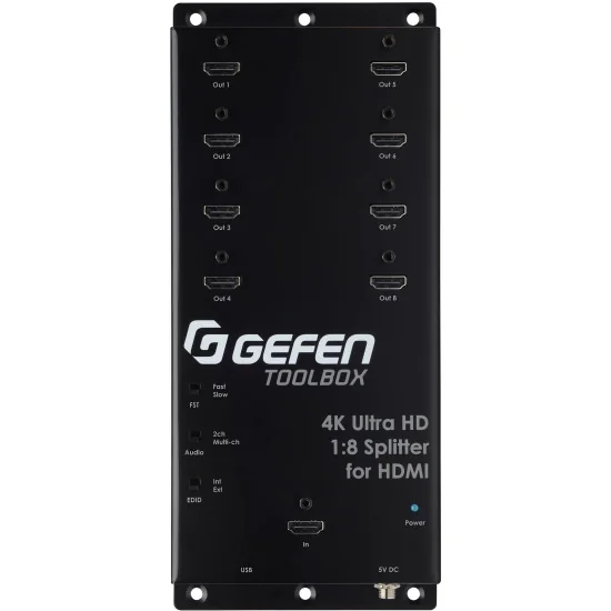 Gefen GTB-HD4K2K-148C-BLK | 4K Ultra HD HDMI Splitter 1:8 300MHz, HDCP