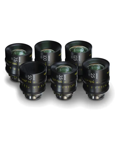 DZOFilm Vespid Prime 6-Lens Kit (25mm/35mm/50mm/75mm/100mm/125mm T2.1) PL & EF Mount (VV/FF) | Objectifs Cinéma Plein format