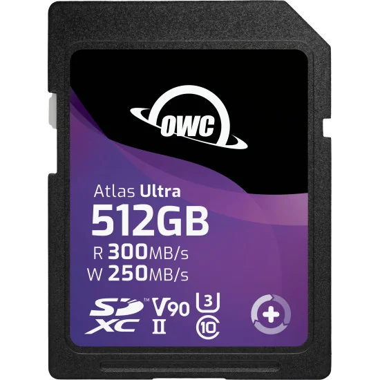 OWC Atlas Ultra Atlas Ultra SDXC V90 UHS-II 512GB | Carte mémoire, Vitesse d'écriture 250MB/s