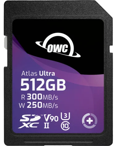 OWC Atlas Ultra Atlas Ultra SDXC V90 UHS-II 512GB | Carte mémoire, Vitesse d'écriture 250MB/s