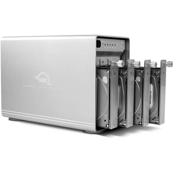 OWC Mercury Elite Pro Quad 16TB | Disque Dur RAID 4x 4TB SATA HDD, Thunderbolt 3, USB-C