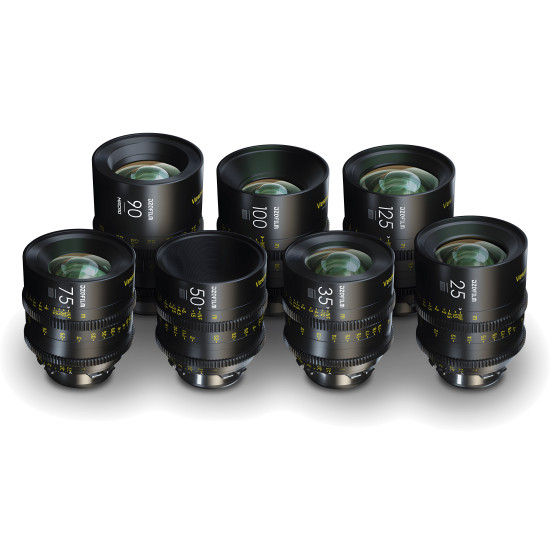 DZOFilm Vespid Prime 7-Lens Kit (25/35/50/75/100/125 T2.1 + Macro 90 T2.8) PL & EF Mount | Full Frame Cine Lenses