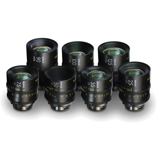 DZOFilm Vespid Prime 7-Lens Kit (25/35/50/75/100/125 T2.1 + Macro 90 T2.8) PL & EF Mount | Objectifs Cinéma Plein format