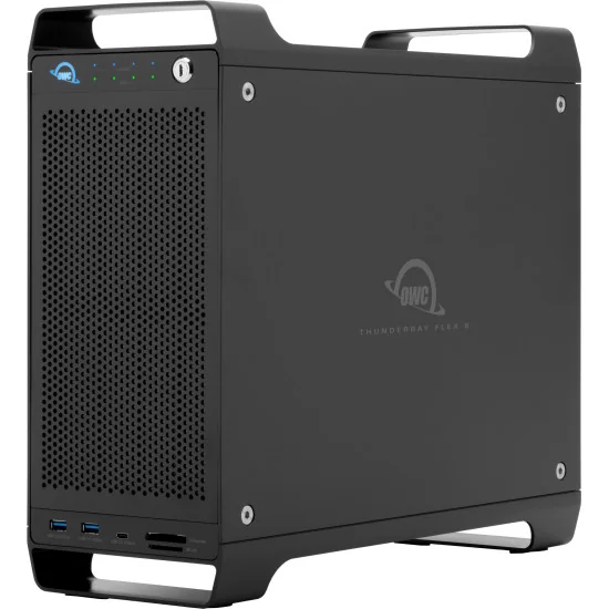 OWC ThunderBay Flex 8 18TB | Disque Dur RAID 4x 500GB NVMe U.2 SSD + 4x 4TB SATA HDD, Thunderbolt 3, USB-C