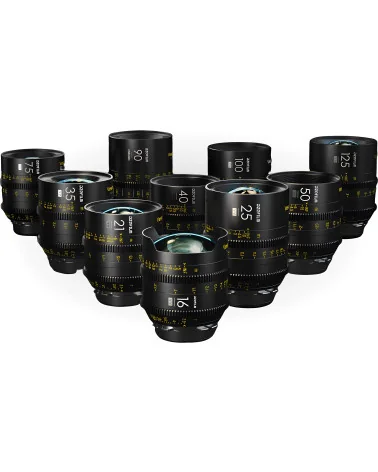 DZOFilm Vespid Prime 10-Lens Kit (16 T2.8 + 21/25/35/40/50/75/100/125 T2.1 + Macro 90) PL EF | Full Frame Cine Lenses