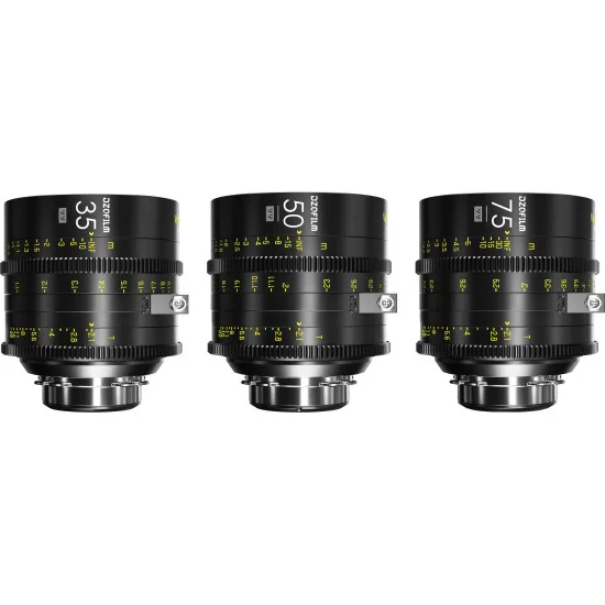 DZOFilm Vespid Cyber 3-Lens Kit (35/50/75 T2.1) PL & EF Mount (VV/FF) | Objectifs Cinéma Plein format avec interface de données