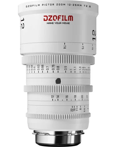 DZOFilm Pictor Zoom 12-25mm T2.8 White PL & EF Mount (S35) | Objectif Cinéma parfocal Super 35mm