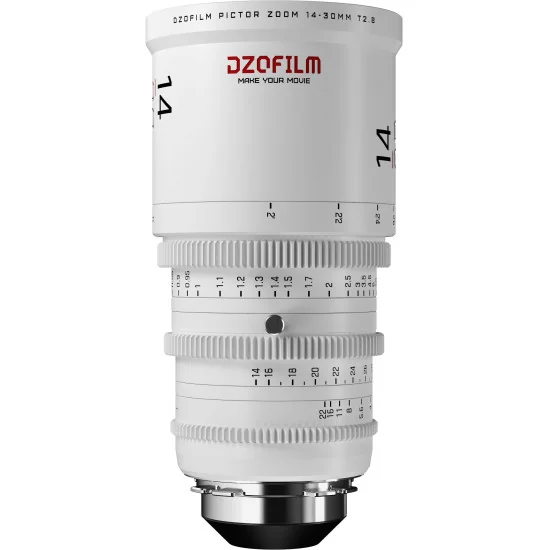 DZOFilm Pictor Zoom 14-30mm T2.8 White PL & EF Mount (S35) | Parfocal Cine Lens for Super 35mm