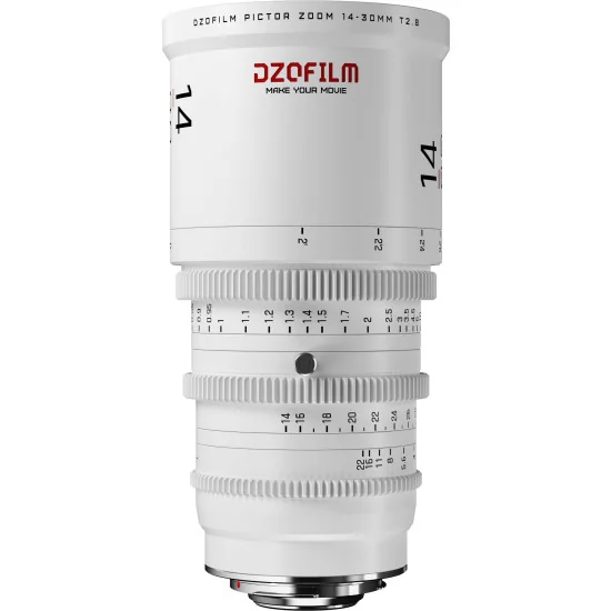 DZOFilm Pictor Zoom 14-30mm T2.8 White PL & EF Mount (S35) | Parfocal Cine Lens for Super 35mm