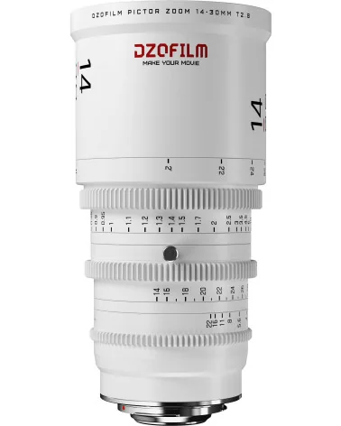 DZOFilm Pictor Zoom 14-30mm T2.8 White PL & EF Mount (S35) | Parfocal Cine Lens for Super 35mm