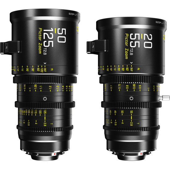 DZOFilm Pictor Zoom 2-Lens Kit (50-125mm/20-55mm T2.8) Black PL & EF Mount (S35) | Objectifs Cinéma parfocaux Super 35mm