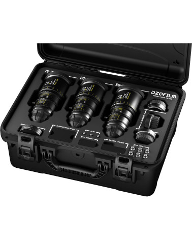 DZOFilm Pictor Zoom 3-Lens Kit (14-30/20-55/50-125 T2.8) Black PL & EF Mount (S35) | Parfocal Cine Lenses for Super 35mm