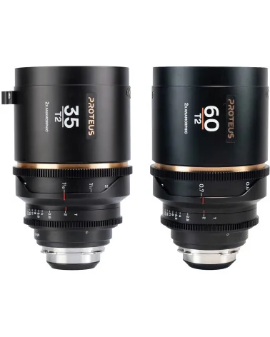 Laowa Proteus 2-Lens Bundle 35mm, 60mm T2 2X Anamorphic S35 (Amber) PL + EF