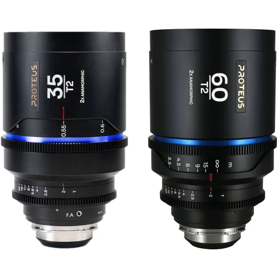 Laowa Proteus 2-Lens Bundle 35mm, 60mm T2 2X Anamorphic S35 (Blue) PL + EF