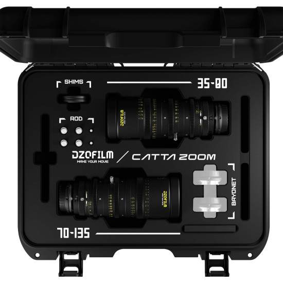 DZOFilm Catta Zoom 2-Lens Kit (35-80/70-135 T2.9) Black Sony E Mount (FF) | Full Frame Parfocal Cine Lenses