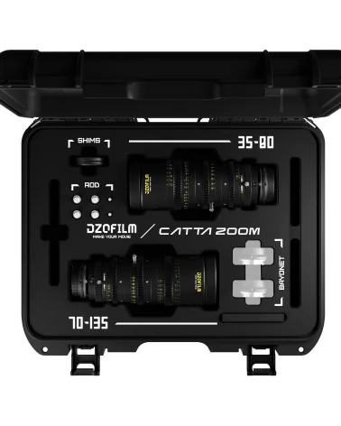 DZOFilm Catta Zoom 2-Lens Kit (35-80/70-135 T2.9) Black Sony E Mount (FF) | Objectifs Cinéma Plein format parfocaux