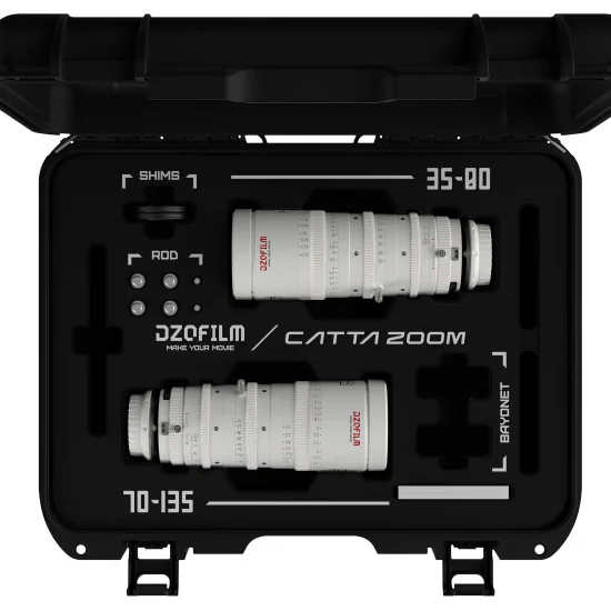 DZOFilm Catta Zoom 2-Lens Kit (35-80/70-135 T2.9) White Sony E Mount (FF) | Objectifs Cinéma Plein format parfocaux