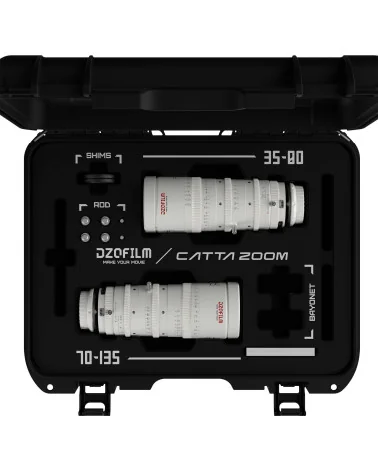 DZOFilm Catta Zoom 2-Lens Kit (35-80/70-135 T2.9) White Sony E Mount (FF) | Objectifs Cinéma Plein format parfocaux