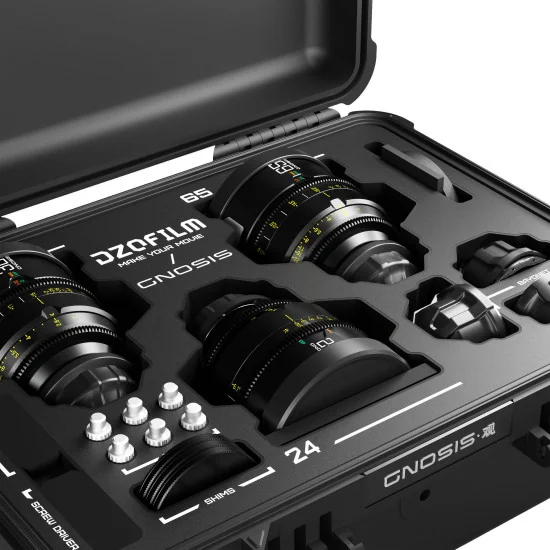 DZOFilm Gnosis Macro 3-Lens Kit (Macro 24/32/65 T2.8) LPL/PL & EF Mount (VV/FF) | Full Frame Cine Lenses