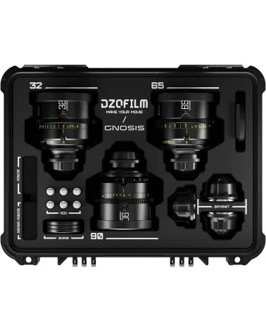 DZOFilm Gnosis Macro 3-Lens Kit (Macro 32/65/90 T2.8) LPL/PL & EF Mount (VV/FF) | Full Frame Cine Lenses