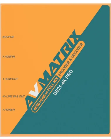 AVMATRIX DE21-4K PRO encodeur et décodeur HDMI-NDI