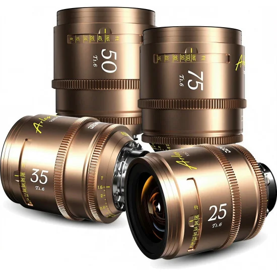DZOFilm Arles Lustre 4-Lens Kit 25/35/50/75mm T1.6 FF/VV Prime Cine Lens PL Mount (metric)