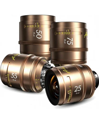 DZOFilm Arles Lustre 4-Lens Kit 25/35/50/75mm T1.6 FF/VV Prime Cine Lens PL Mount (metric)