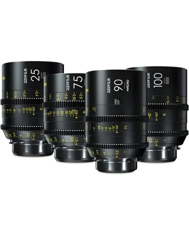 DZOFilm Vespid Prime 4-Lens Kit (25mm/75mm/100mm T2.1 + Macro 90mm T2.8) EF Mount (FF)